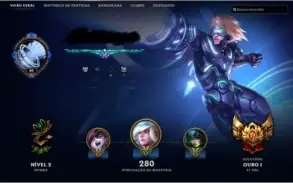 CONTA LEAGUE OF LEGENDS - GOLD 1 - BORDA DE PLATINA