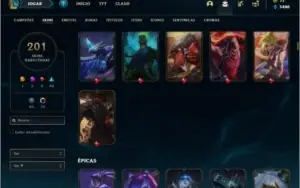 Conta platina 4 com TODOS os champs e 201 skins ( MAIN ADC )