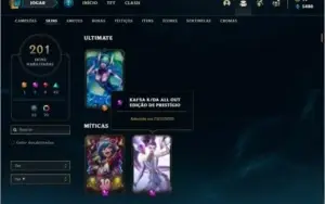 Conta platina 4 com TODOS os champs e 201 skins ( MAIN ADC )