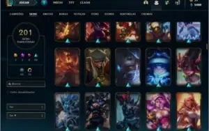 Conta platina 4 com TODOS os champs e 201 skins ( MAIN ADC )