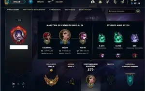 Conta ouro 3 com TODOS os champs e 139 Skins + 1 Prestigio