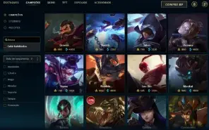 Unranked com 90 Champs e 75 Skins + 1300 RP