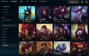 Unranked com 90 Champs e 75 Skins + 1300 RP