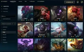 Unranked com 90 Champs e 75 Skins + 1300 RP