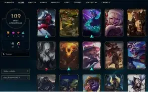 ACC LOL - SEASON 2 VÁRIAS SKINS(rara), 90% DOS CHAMPIONS
