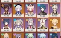 Genshin AR56,kazuha,ganyu/amos,venti,zhongli,klee,tartaglia
