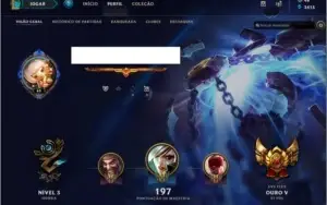 CONTA LEAGUE OF LEGENDS OURO COM BORDA OURO