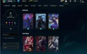 Conta ouro 4 com 41 Champs e 6 Skins + 1 Fragmento