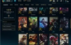 Conta ouro 4 com 41 Champs e 6 Skins + 1 Fragmento