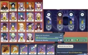 Diluc+Tumulo / Venti / Keqing / Tartaglia e arma 5*