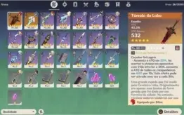 Diluc+Tumulo / Venti / Keqing / Tartaglia e arma 5*