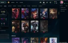 CONTA PLAT 1 COM 155 CHAMPS,140 SKINS E 441 ÍCONES