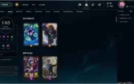 CONTA PLAT 1 COM 155 CHAMPS,140 SKINS E 441 ÍCONES