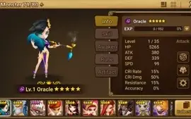 Reroll Summoners War lvl10 com Oracle Dark - Giana