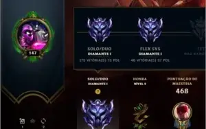 CONTA LOL DIAMANTE 1, 215 SKINS