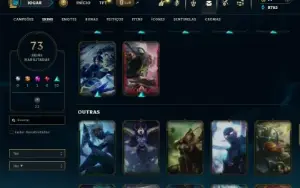 Unranked com 100 Champs e 73 Skins