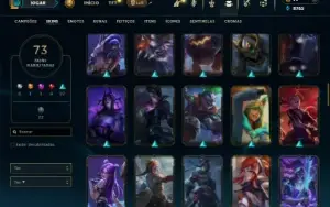 Unranked com 100 Champs e 73 Skins