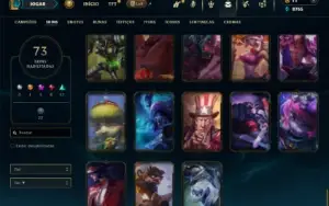 Unranked com 100 Champs e 73 Skins