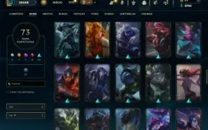 Unranked com 100 Champs e 73 Skins