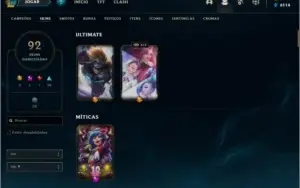 CONTA ANTIGA LOL MMR ALTO
