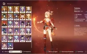Conta Genshin Impact PC/PS4 - AR 57 - 9 Personagens 5*