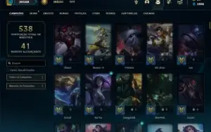 Conta ouro 3 com TODOS os champs e 155 Skins + 5 Vitoriosas