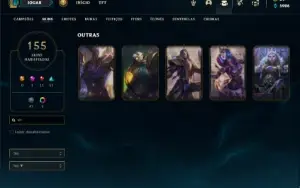 Conta ouro 3 com TODOS os champs e 155 Skins + 5 Vitoriosas