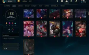 Conta ouro 3 com TODOS os champs e 155 Skins + 5 Vitoriosas