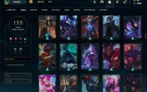 Conta ouro 3 com TODOS os champs e 155 Skins + 5 Vitoriosas