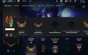 Conta ouro 3 com TODOS os champs e 155 Skins + 5 Vitoriosas