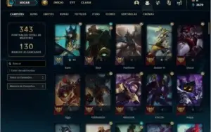 Conta bronze 3 com 31 skins e 105 champs