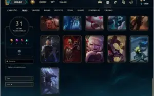 Conta bronze 3 com 31 skins e 105 champs