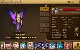 Reroll Summoners War lvl14 com Fairy King Dark - Nyx