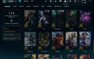 Ouro 4 com 45 Champs e 15 Skins