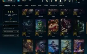 Ouro 4 com 45 Champs e 15 Skins