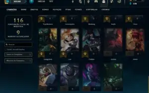 Ouro 4 com 45 Champs e 15 Skins