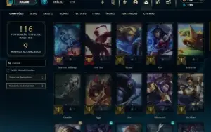 Ouro 4 com 45 Champs e 15 Skins