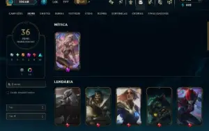 Platina 2 com 125 Champs e 36 Skins +1 Prestigio