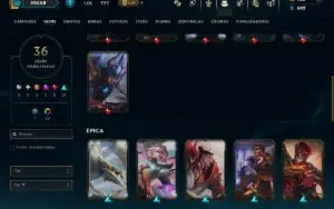 Platina 2 com 125 Champs e 36 Skins +1 Prestigio