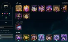 Conta lol com skins raras barata, unico dono desde n.a.