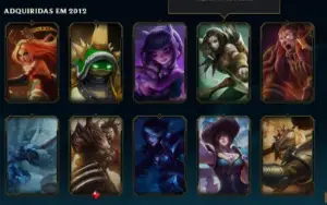 Conta lol com skins raras barata, unico dono desde n.a.