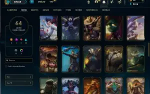 Unranked com 120 Champs e 64 Skins ( MAIN MID )