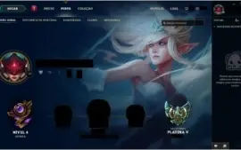 CONTA LEAGUE OF LEGENDS PLATINA V, 30 SKINS.