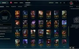 CONTA LEAGUE OF LEGENDS PLATINA V, 30 SKINS.