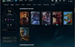 Conta League Of Legends - P1 - 130 Champs - 78 Skins