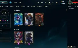 Conta Mestre com muitas skins e todos os campeões.