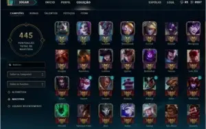 league of legends conta platinum 166 skins