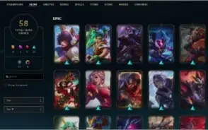 CONTA LOL GOLD 4 75 CAMPEÕES 58 SKINS