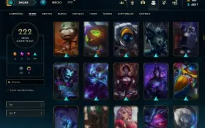 Conta Unranked com TODOS os champs e 222 Skins + 5 Vitoriosa