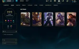 Conta Unranked com TODOS os champs e 222 Skins + 5 Vitoriosa